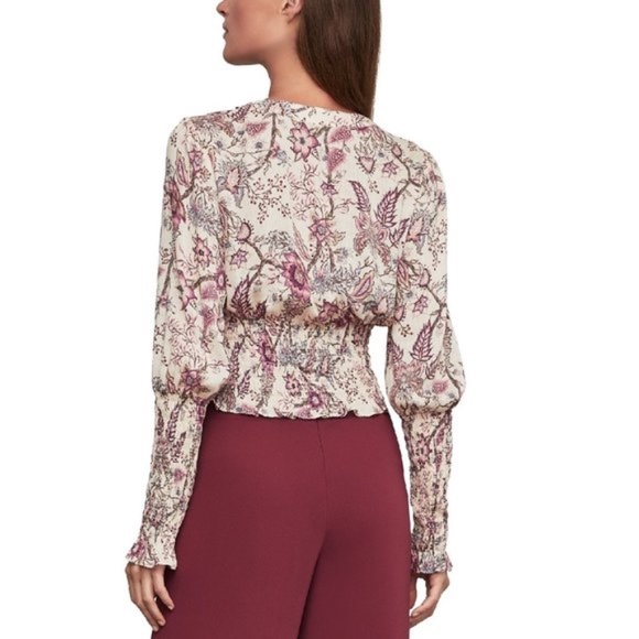 BCBGMAXAZRIA Floral-Print Flounce Blouse - Picture 2 of 8